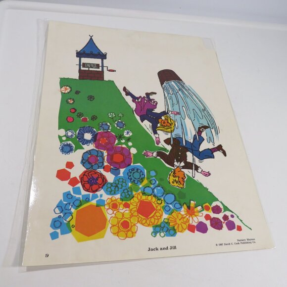 Vintage 1960s Mid Century Art Nursery Rhymes pictures (12) LAMINATED 14” tall - Picture 14 of 17